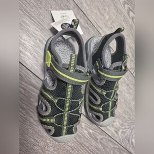 George Kids Gray & Neon Green Active Fisherman Sandals